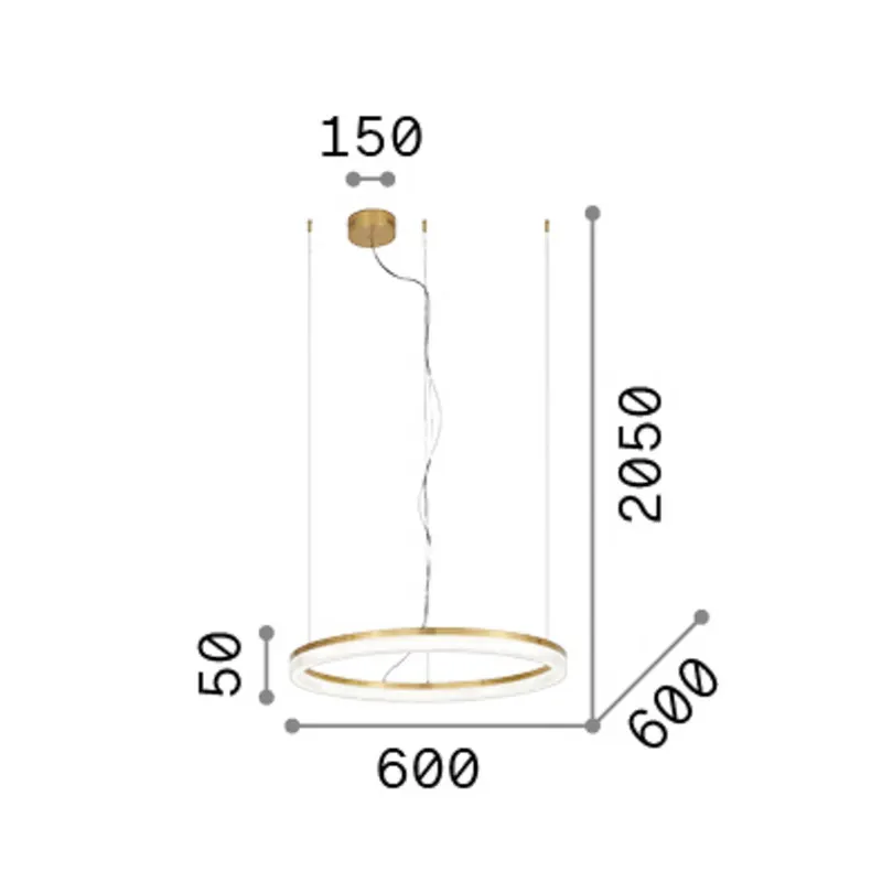Żyrandol LED IDEAL LUX Crown, średnica 60 cm, czarna, metalowa