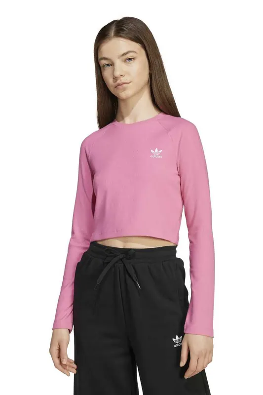 Adidas Originals Rib Crop Long Sleeve Long-sleeve Top Kids Maat: 134 | Sportkleding Outlet | kids | Roze