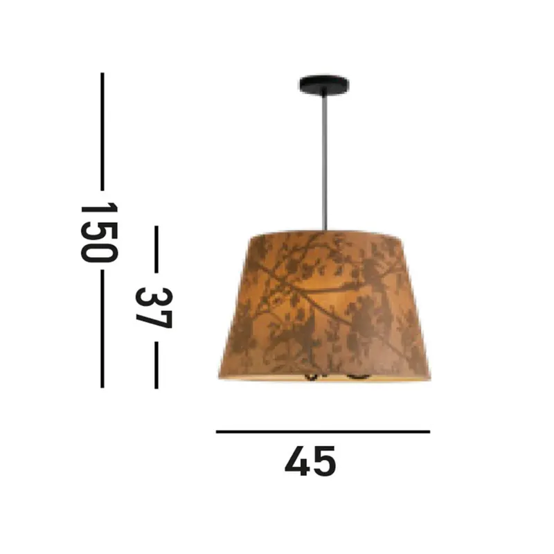 Żyrandol Isla, Ø 45 cm, brązowa, beżowa, bambus, stal