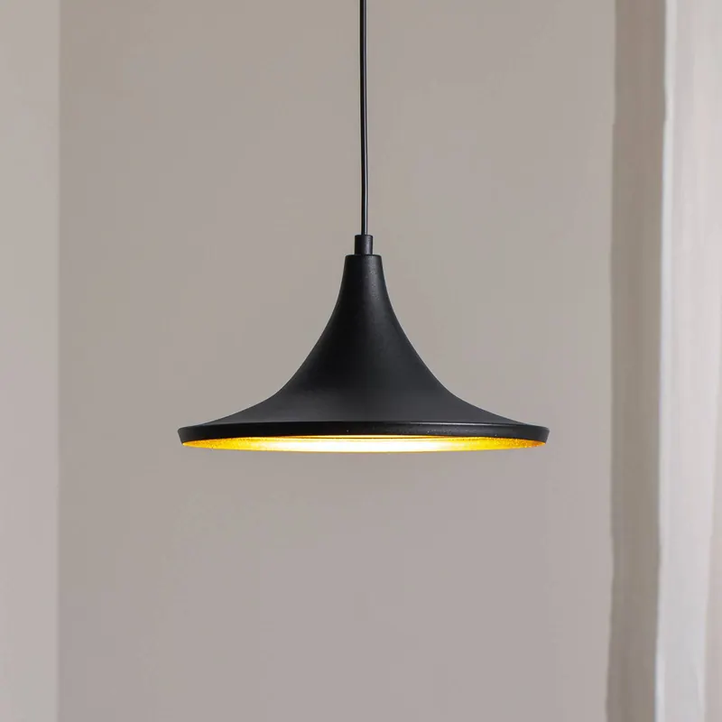 Lampa wisząca Genisy, czarna, Ø 31 cm, metal, E27