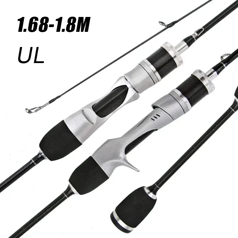 Mała przynęta Finesse System UL Spinning Casting wędka z włókna węglowego Ultralight 2 sztuki 1,68-1,8 m 1-8 g do wędki na pstrąga