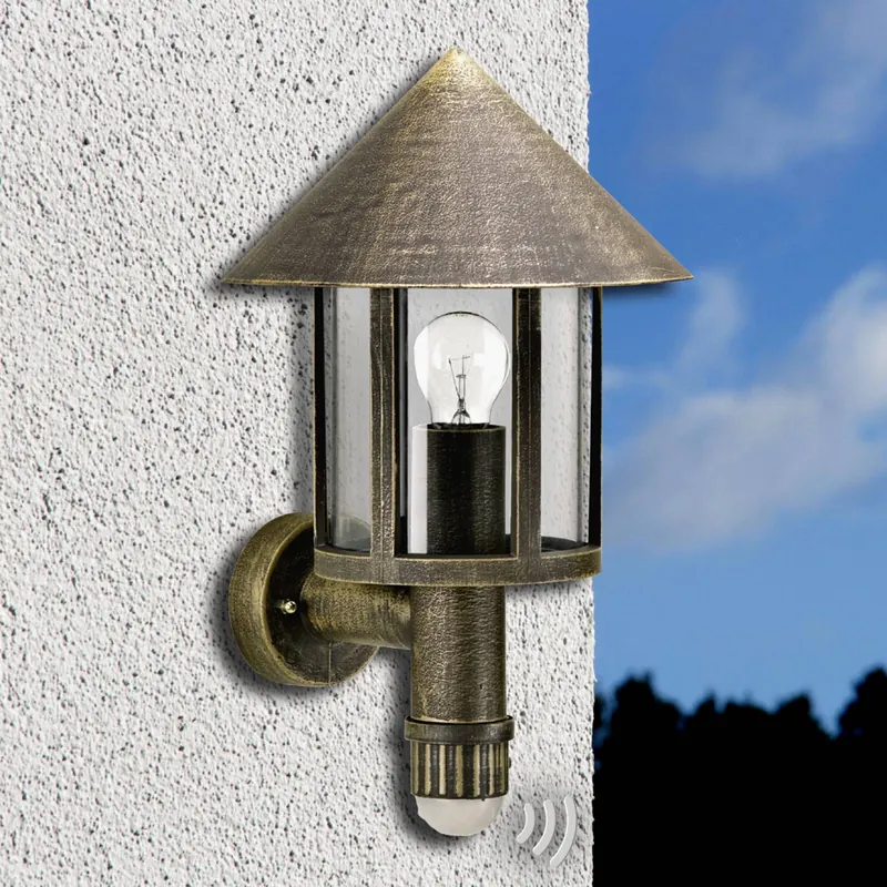 Czuła na ruch lampa ścienna zewnętrzna Laterna