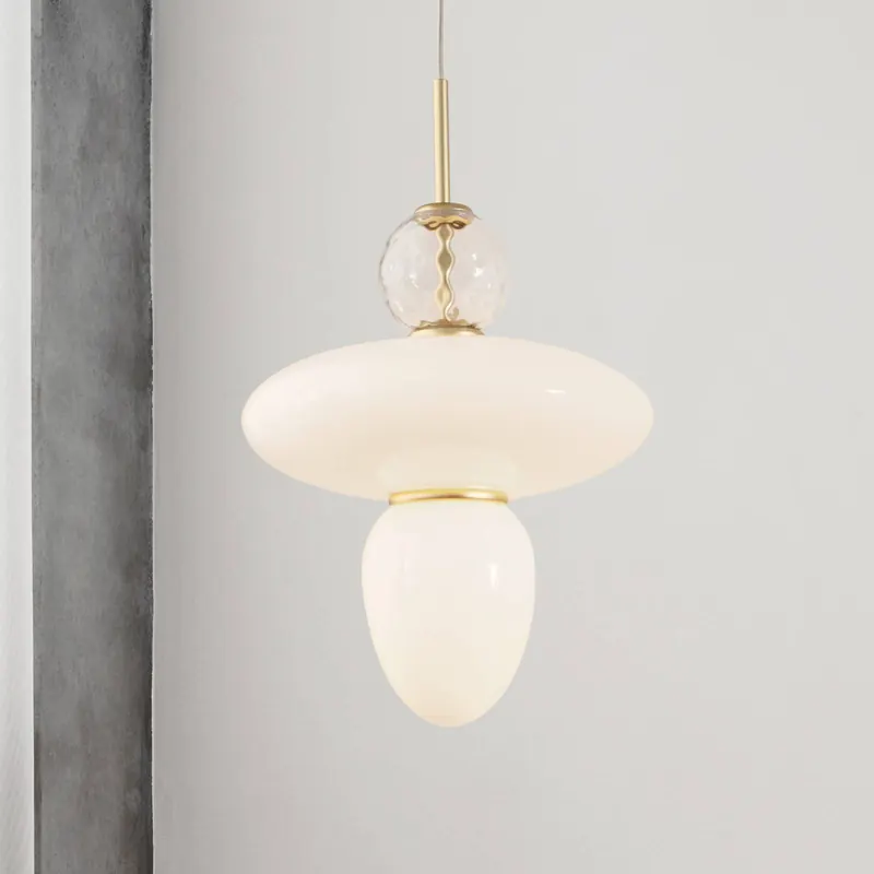 Nuura Rizzatto 43 lampa wisząca, mosiądz/biała