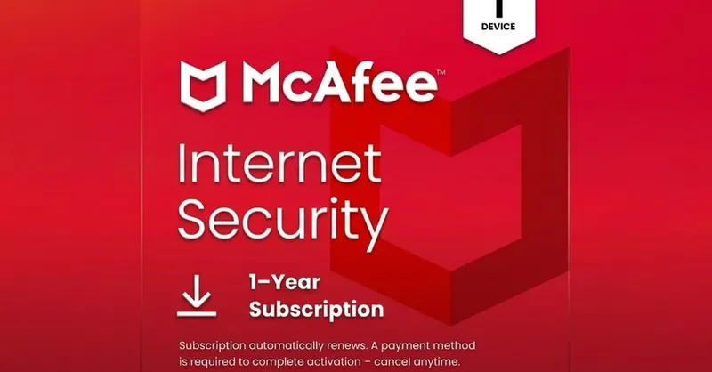 McAfee Internet Security 2026 na 1 lub 3 urządzenia przez 1-2 lata
