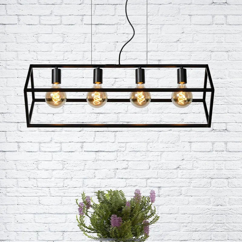 Lampa wisząca Fabian metalowy klosz, 4-punktowa