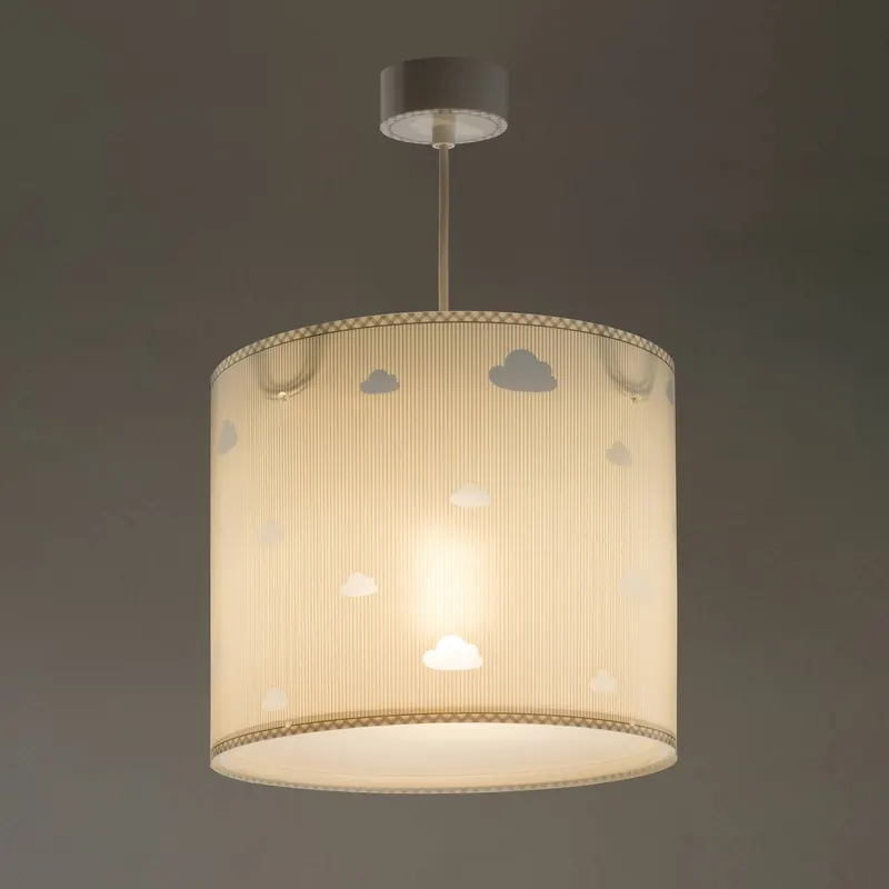 Lampa wisząca dziecięca SWEET DREAMS, szara, z motywem chmur