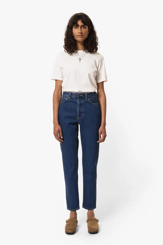 Nudie Jeans Breezy Britt 70s Day Dream Maat: W26L30 | Straight Jeans Outlet | Dames | Blauw