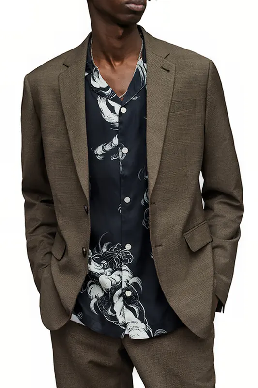 AllSaints Lenox Blazer Brown Maat: 38 | Blazers Outlet | Heren | Zwart