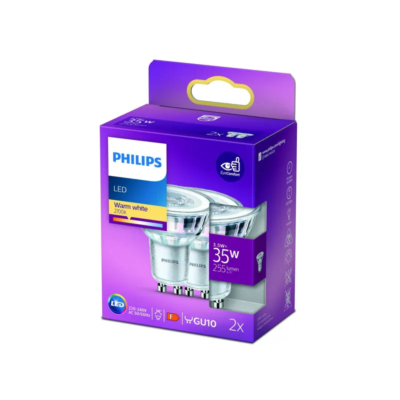 Philips reflektor LED GU10 3,5W 2.700K 36° 2szt.
