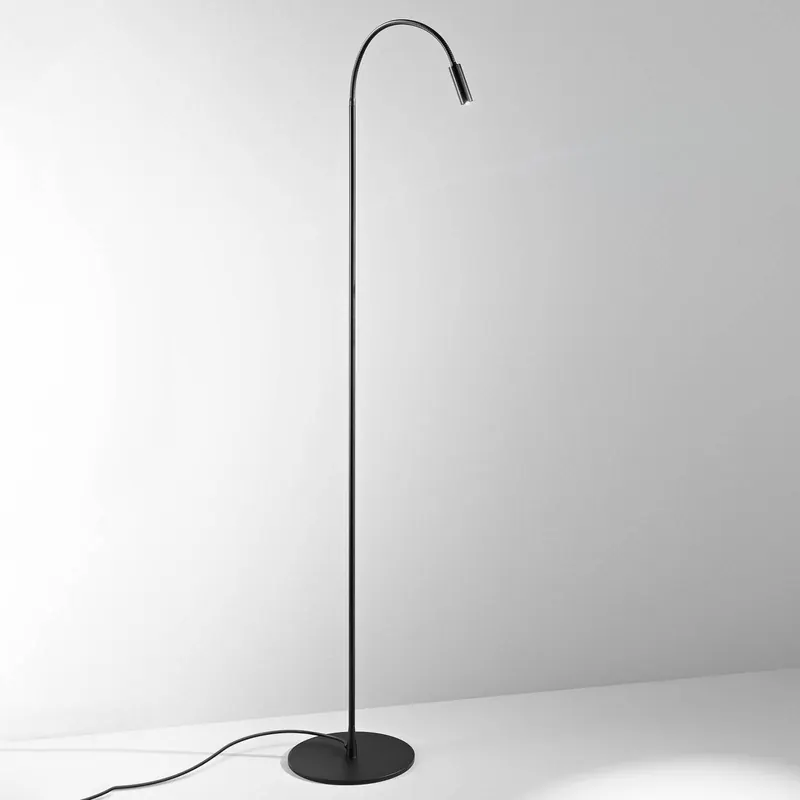 Lampa stojąca LED Zooom Egger DLS, elastyczne ramię, czarna