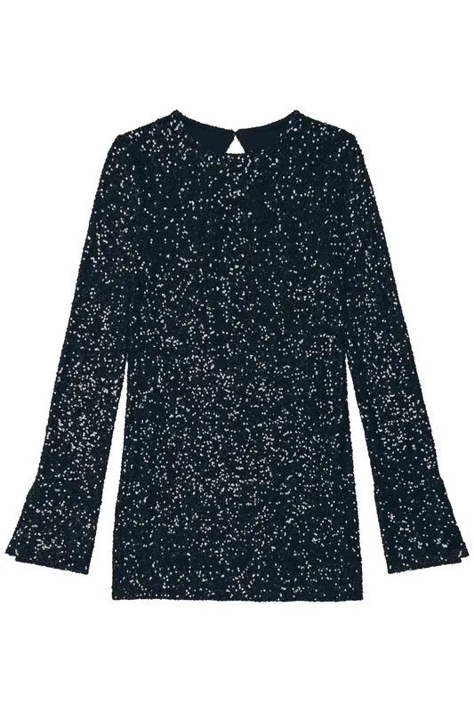 Mikuta The Black Sequin Dress Maat: M | Mini Jurken Outlet | Dames | Zwart