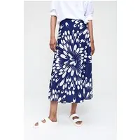 TRVL DRSS Printed Swan Skirt Royal Blue Maat: XS | Midi Rokken Outlet | Dames | Blauw