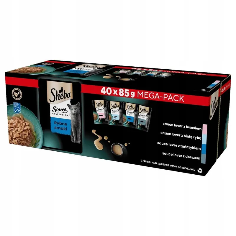 Sheba Sauce Collection Rybne Smaki Saszetki Mokra Karma Dla Kota 40x85g