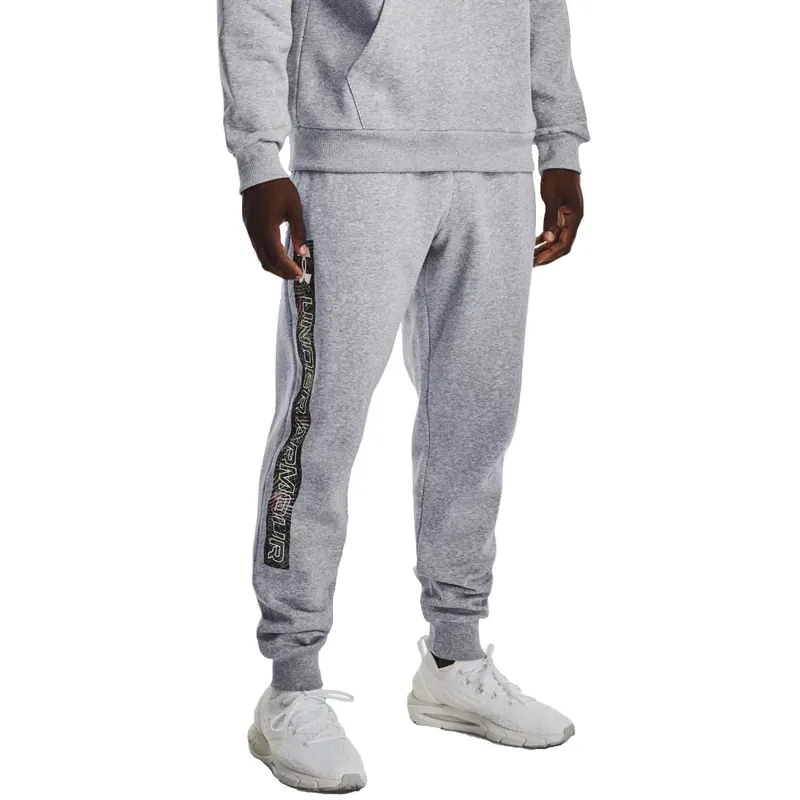 Under Armour Rival Fleece Graphic Joggers 1370351-011, Męskie, Szare, spodnie, bawełna, rozmiar: XXL