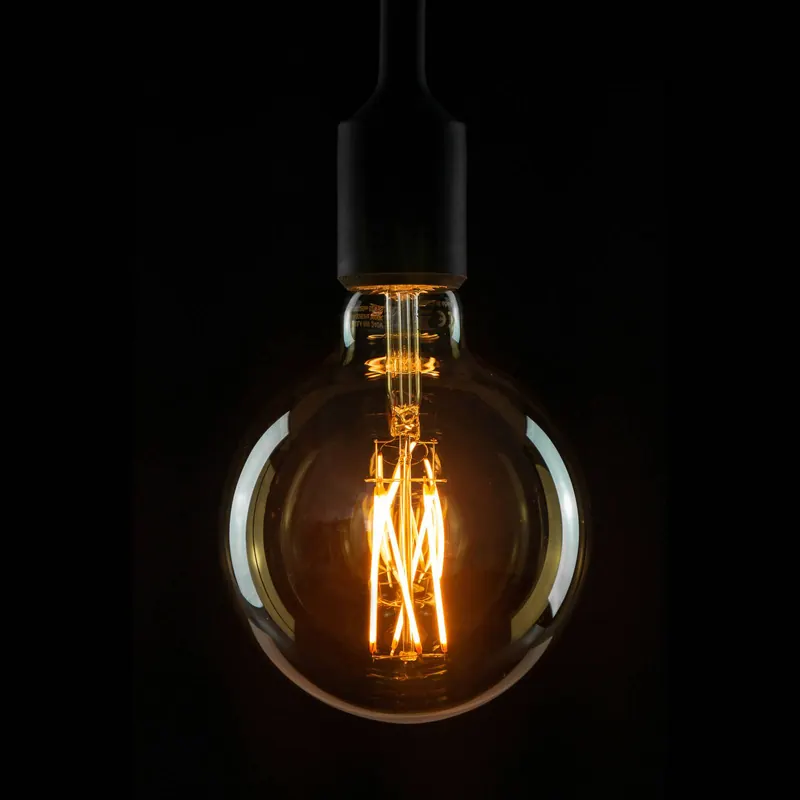 Segula żarówka globe kulista LED E27 G125 5W 2,200K złota ściemniana