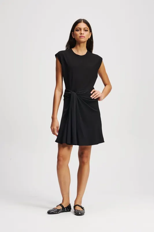 Karl Lagerfeld Fabric Mix Dress Black Maat: L | Mini Jurken Outlet | Dames | Zwart