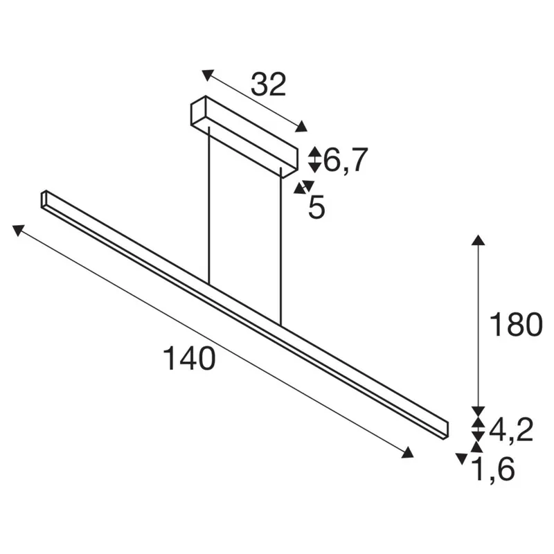 Lampa wisząca LED SLV One Linear, 140 cm, mosiądz