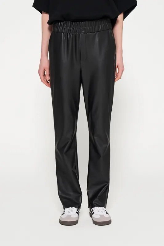 10DAYS Leather Look Flared Pants Black Maat: S | Straight Broeken Outlet | Dames | Zwart