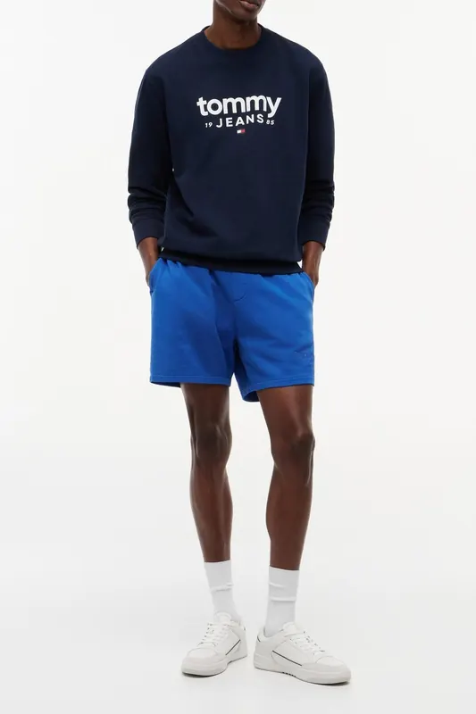 Tommy Hilfiger Graphic Crewneck Dark Night Navy Maat: XL | Sweaters Outlet | Heren | Blauw