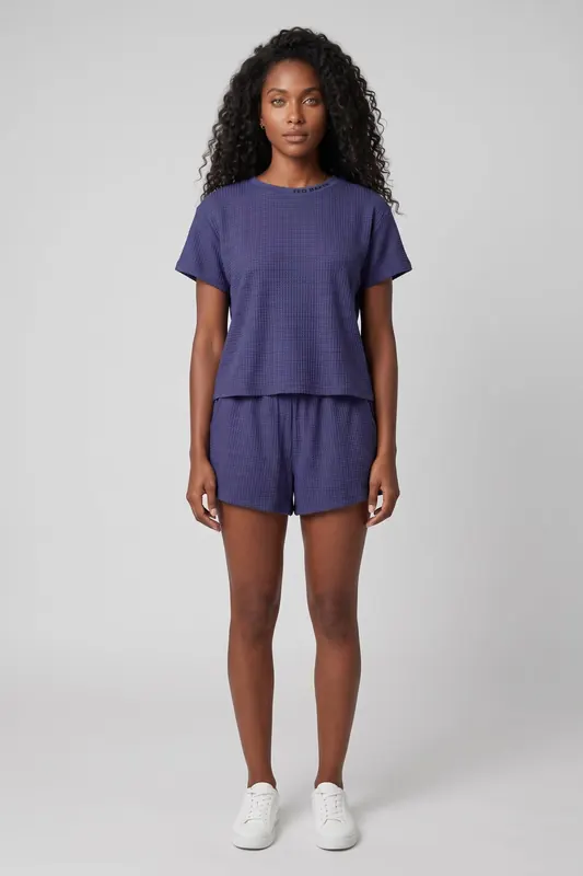 Ted Baker Cedar T-shirt And Short Set Navy Blue Maat: 3XL | Nachtmode Outlet | Dames | Blauw