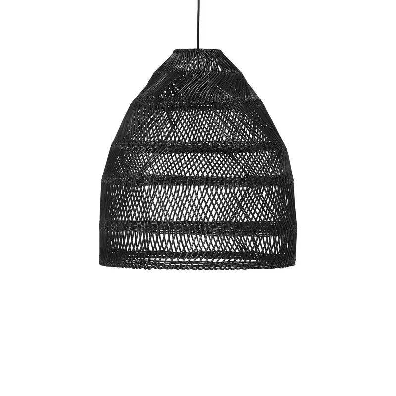 PR Home Maja Żyrandol rattanowy czarny, Ø 36,5 cm