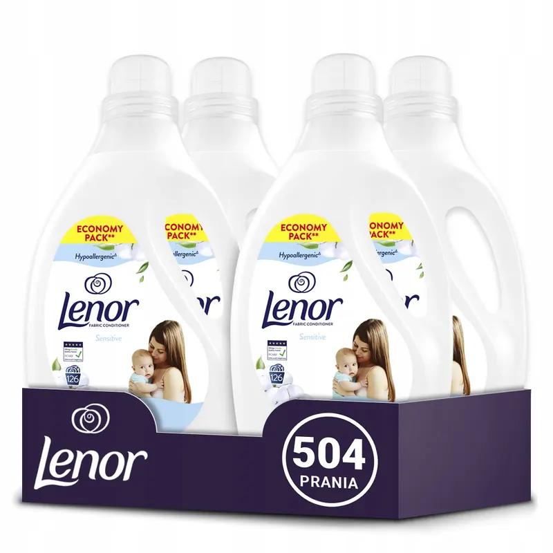 Lenor Płyn Do Płukania Tkanin, 4x126 Prań, Sensitive
