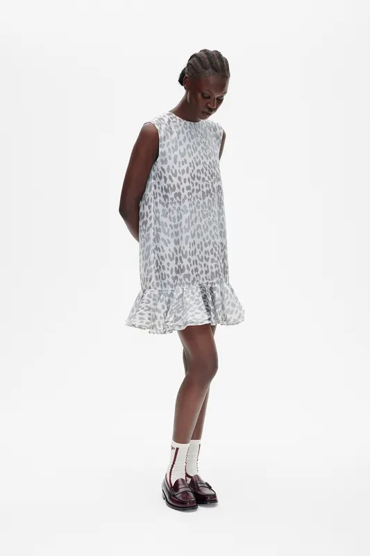 Baum und Pferdgarten Agnese Dress Grey Office Leopard Maat: 38 | Mini Jurken Outlet | Dames | Grijs