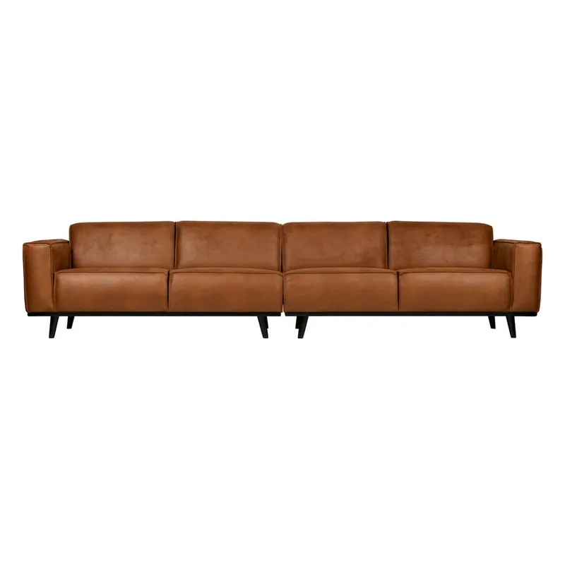 Brązowa sofa z imitacji skóry 372 cm Statement – WOOOD
