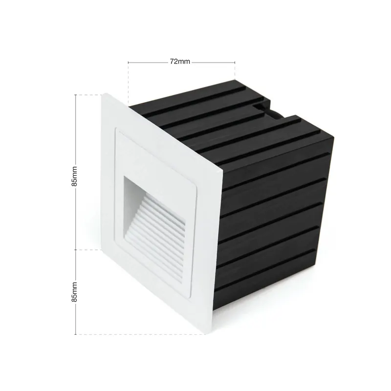Oprawa wpuszczana ścienna LED Loro, biała, szerokość 8,5 cm, aluminium