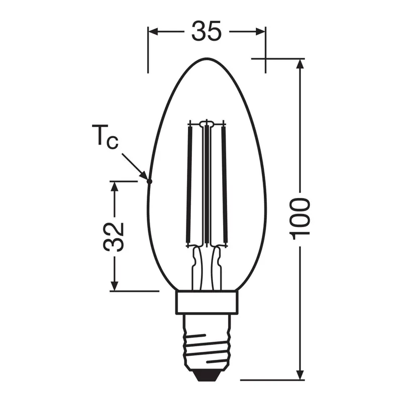 OSRAM żarówka filament LED E14 3,8W 4000K 806lm