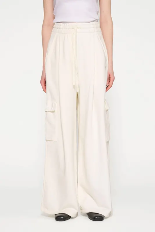 10DAYS Wide Leg Cargo Pants Light Natural Maat: XS | Cargobroeken Outlet | Dames | Wit