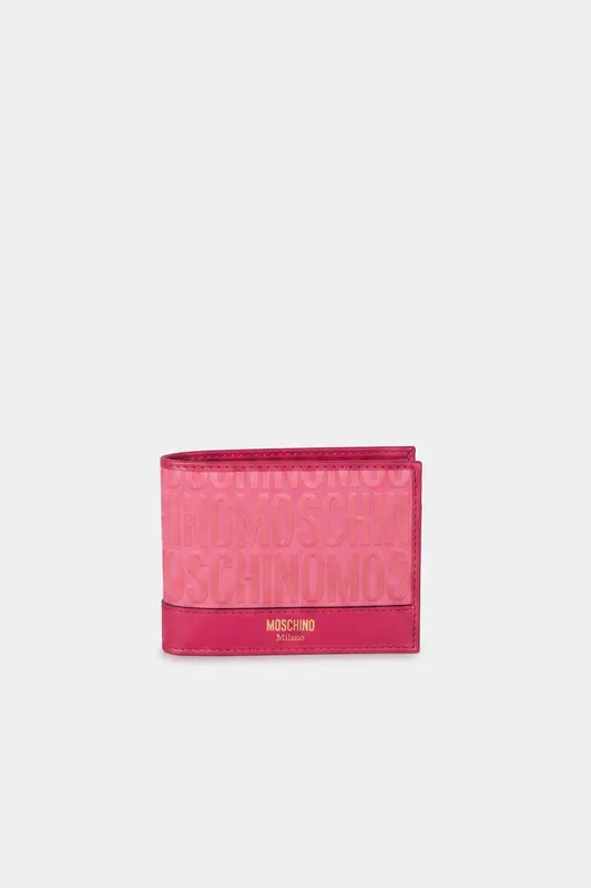 Moschino Allover Logo Nylon Flap Wallet Pink Maat: OS | Portemonnees Outlet | Dames | Roze