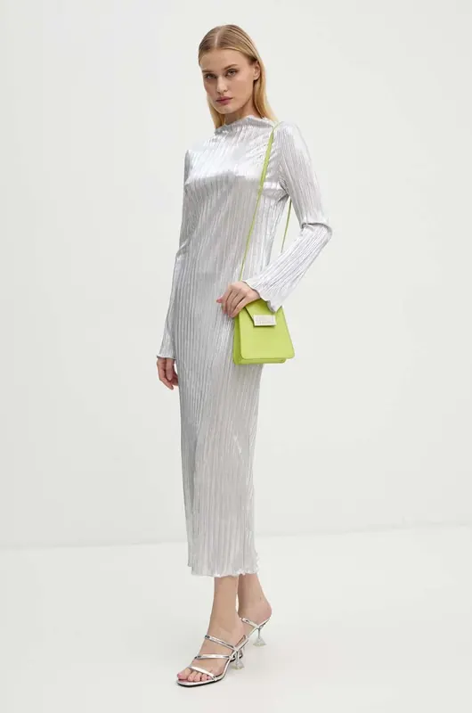 Never Fully Dressed sukienka Silver Plisse Sophia