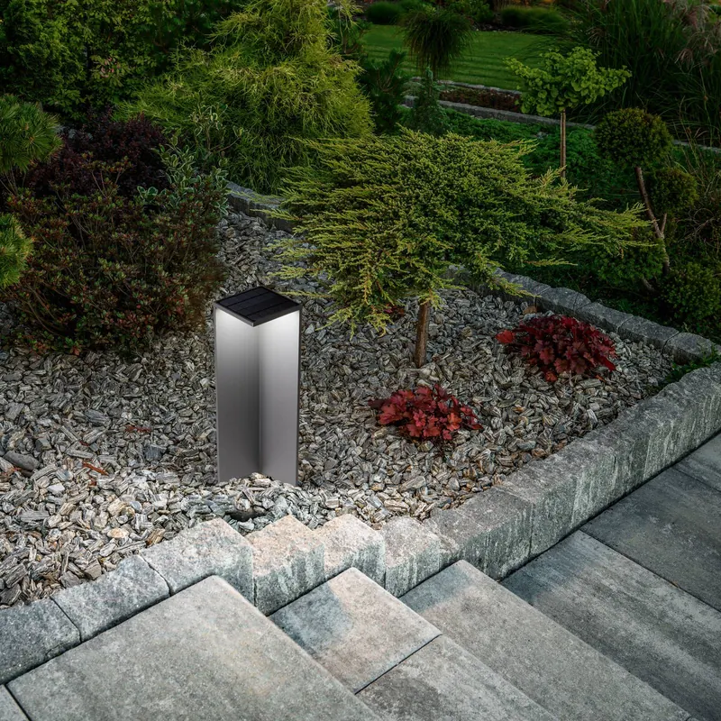 Lampa solarna LED Fold, ciemnoszara, czujnik ruchu, IP54