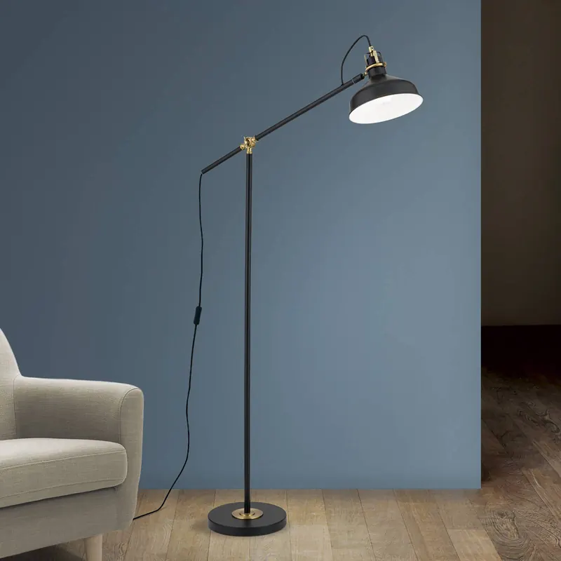 Lampa podłogowa Schiller, czarna, metal, 153 cm, regulowana