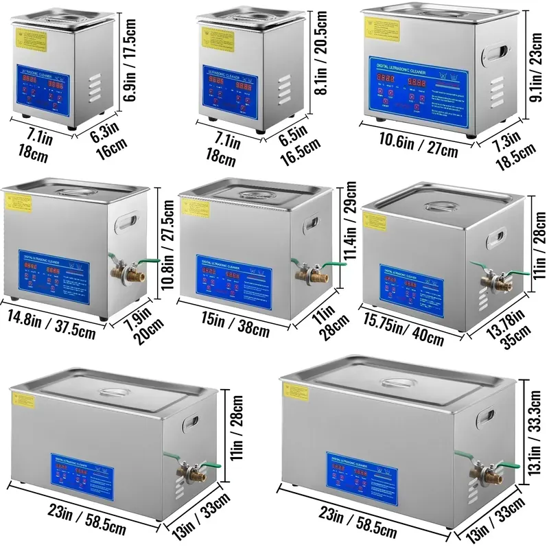 VEVOR 1.3L 2L 3L 6L 10L 15L 22L 30L Myjka ultradźwiękowa Lave-Dishes Przenośna pralka Zmywarka Ultradźwięki Sprzęt AGD