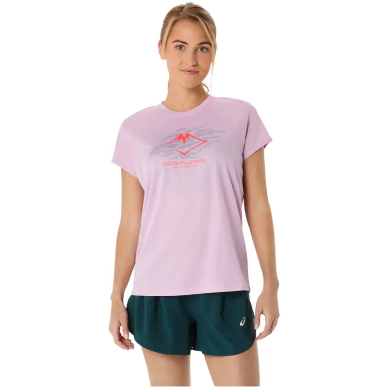 ASICS Fujitrail Logo SS Top 2012C971-700, Damskie, Fioletowe, t-shirty, poliester, rozmiar: M