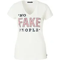 River Woods V- Neck Tee Ss + Deco Off White Maat: XS | Tops Outlet | Dames | Wit