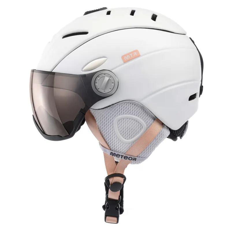 METEOR kask narciarski z goglami z regulacją HOLO biały (61-63)