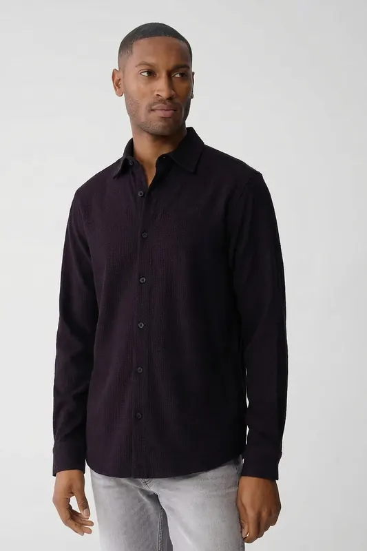 Shoeby Ma-sbprinted Logo Shirt Winered Maat: S | Casual Overhemden Outlet | Heren