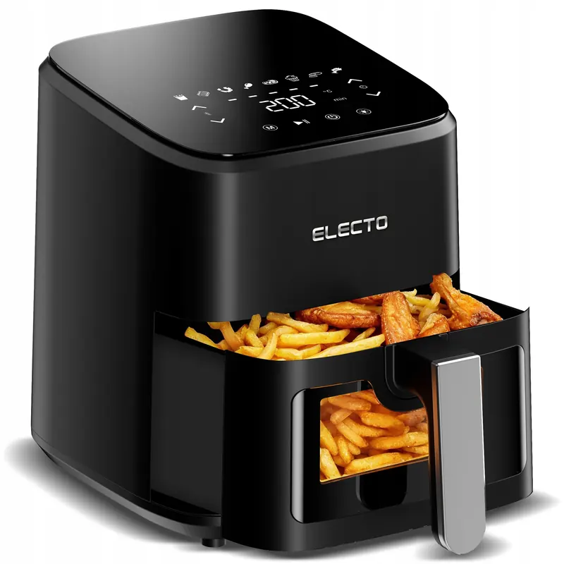 Teplovzdušná Fritéza 4,5L Air Fryer 1500W Fritéza Panel 8 Programov