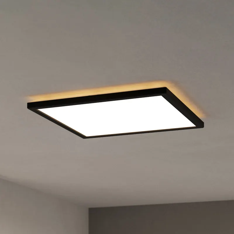EGLO connect lampa sufitowa LED Rovito-Z, czarna, 39 x 39 cm