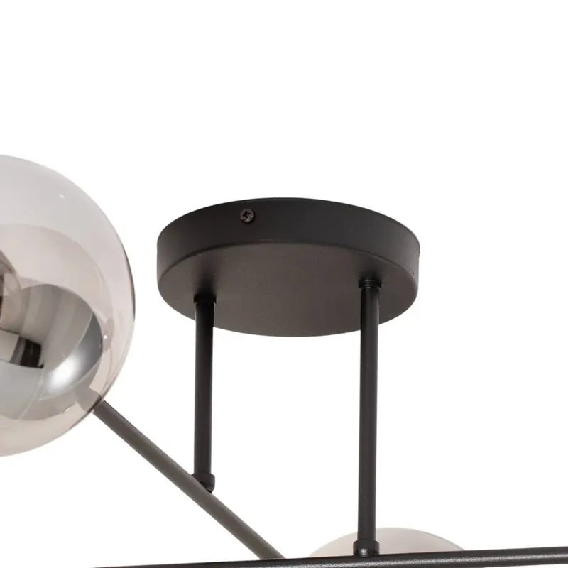 Lampa sufitowa Glassy, czarna/grafitowa, 75 x 75 cm, 4-punktowa