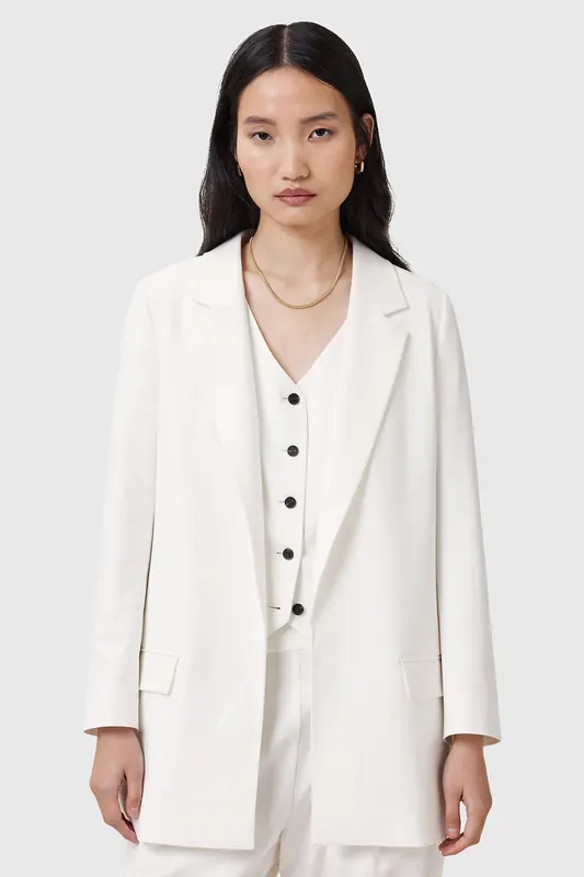 AllSaints Aleida Tri Blazer White Maat: 12 | Blazers Outlet | Dames | Wit