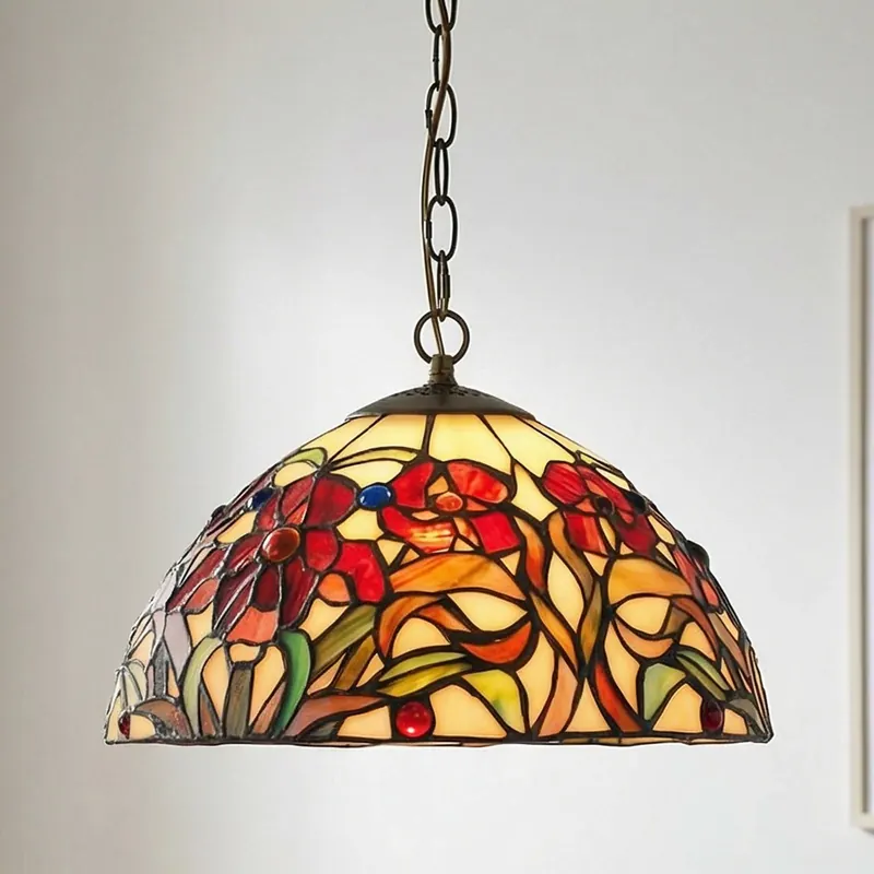 Mała lampa wisząca Eline w stylu Tiffany