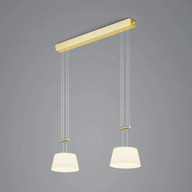 Lampa wisząca LED BANKAMP Conus, 2-punktowa, mosiądz