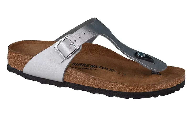 Birkenstock Gizeh BF 0043853, Damskie, Srebrne, japonki, Birko-Flor, rozmiar: 37