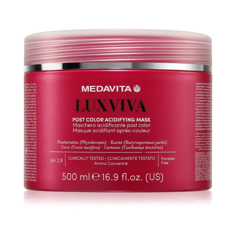 Medavita LUXVIVA Post Color Zakwaszający maschera kuracja do włosów farbowanych 500 ml