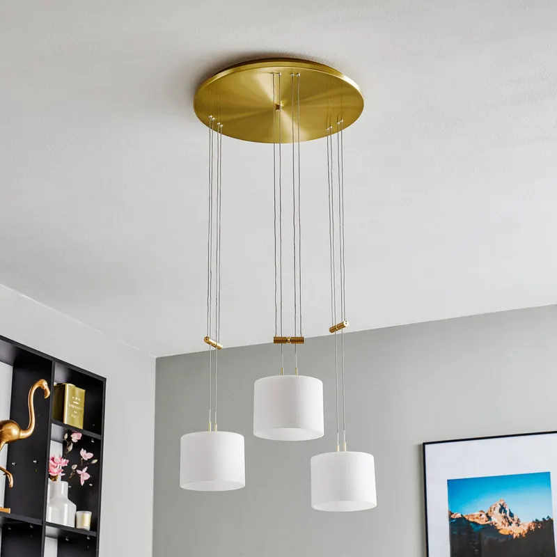BANKAMP Grazia lampa wisząca ZigBee 3-pkt. mosiądz