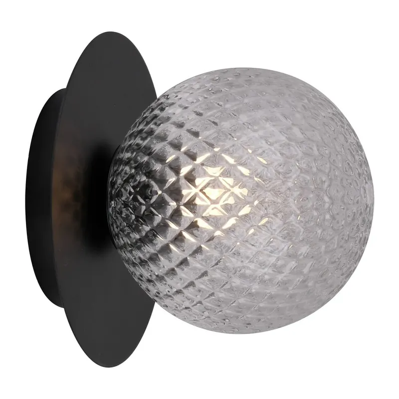 Czarna lampa sufitowa SULION Musa, ø 14 cm